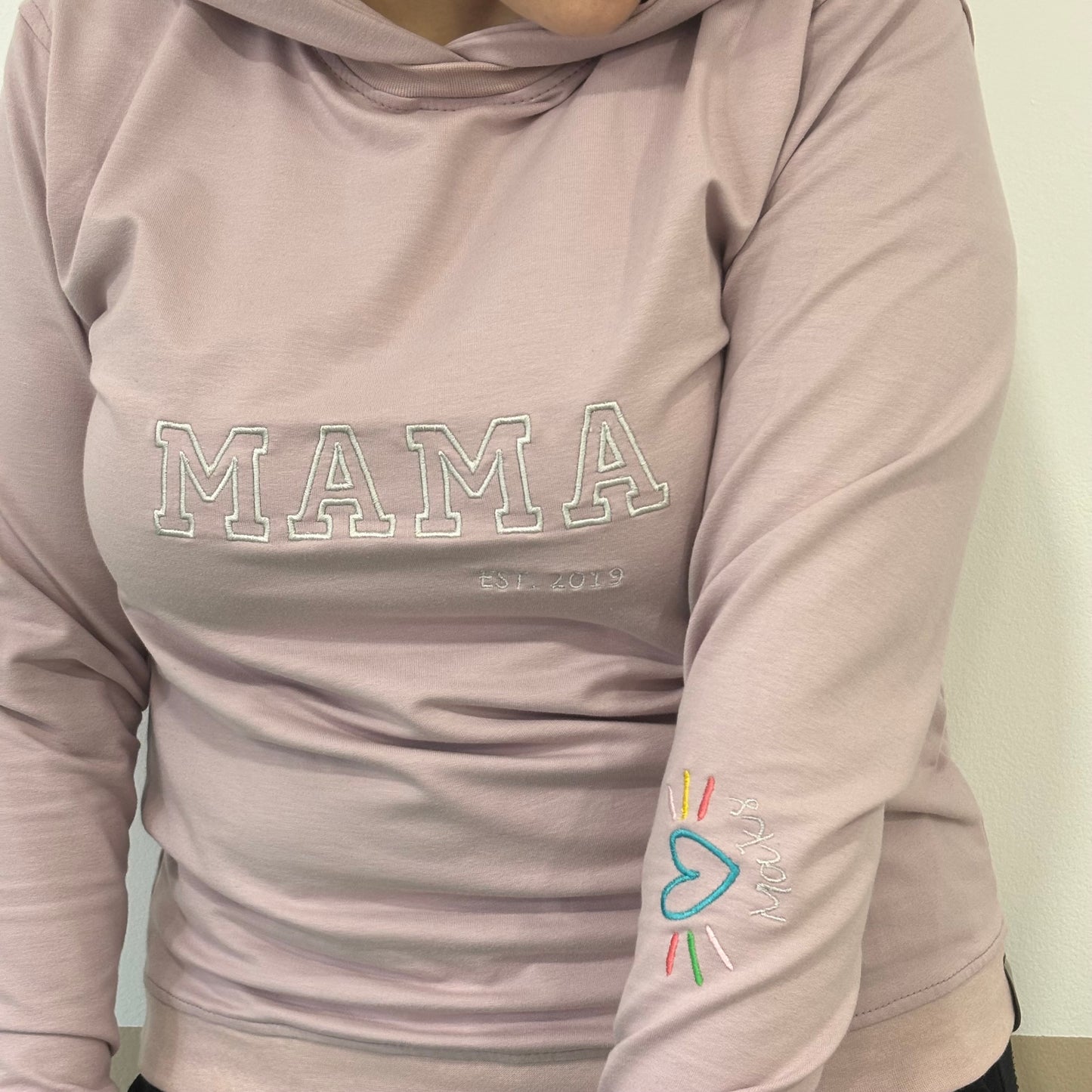 Pulover - MAMA, s trakcem in scrunchie, navaden kroj