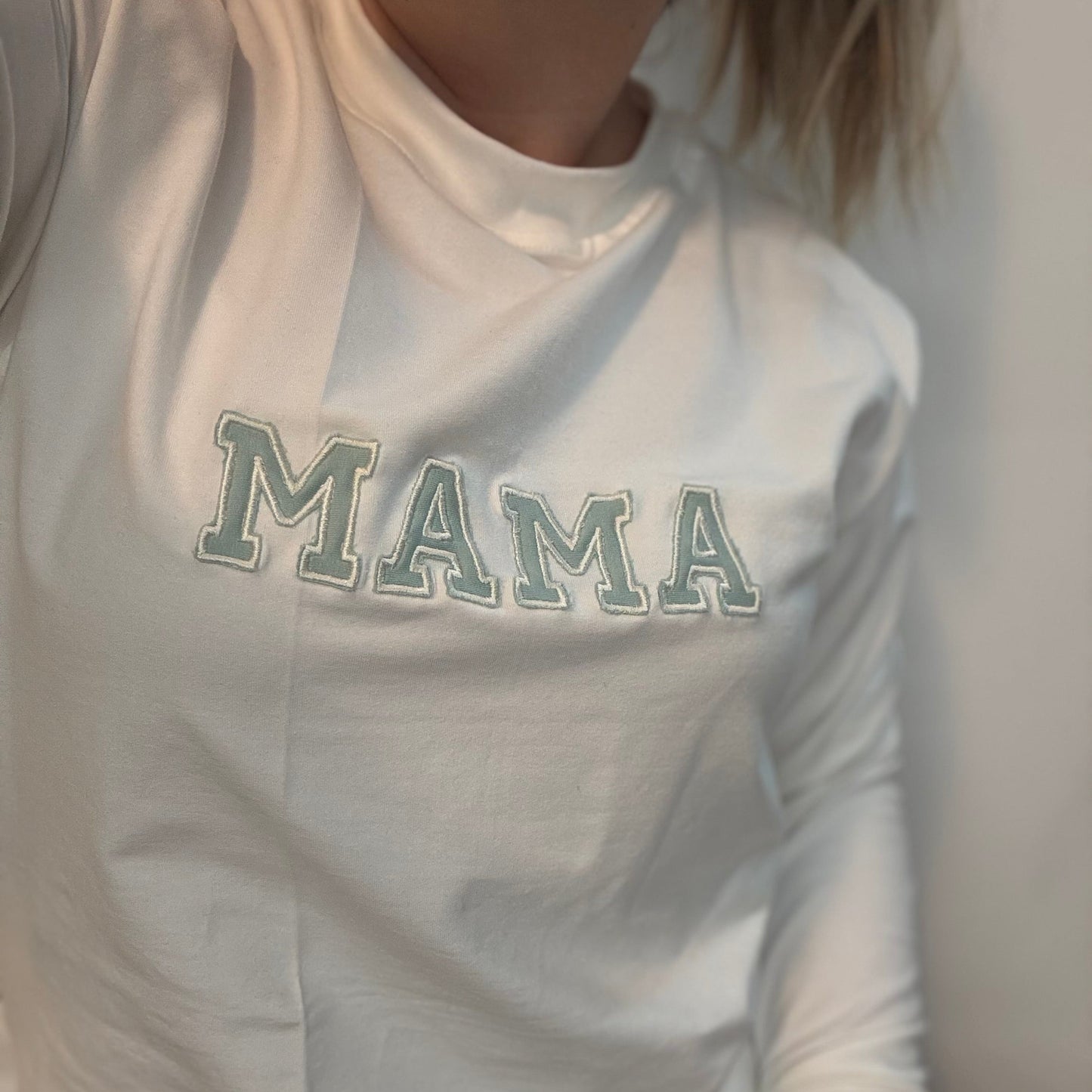 Pulover - MAMA, s trakcem in scrunchie, navaden kroj