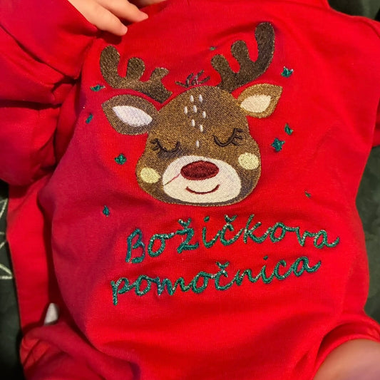Otroški božični pulover - božičkova pomočnica