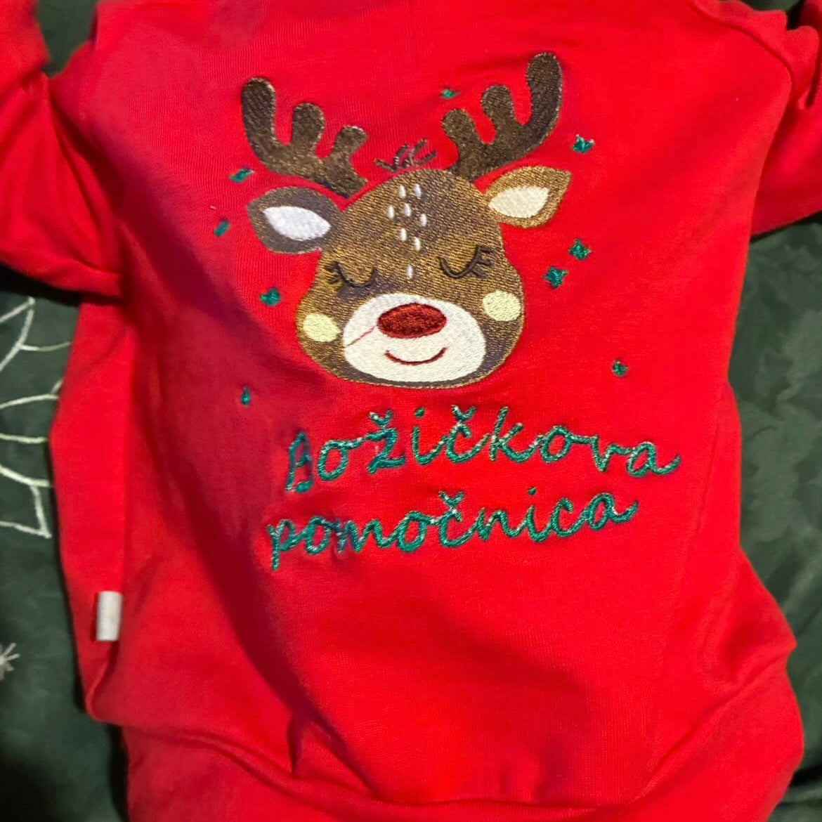 Otroški božični pulover - božičkova pomočnica